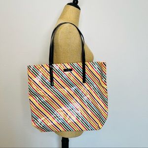 Kate Spade Multi-Colored Rainbow Stripe Tote Bag
